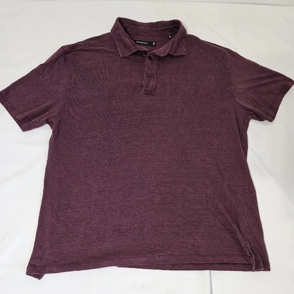 Ermenegildo Zegna Linen Polo Shirt XL Slim Fit Burgundy - Picture 1 of 7